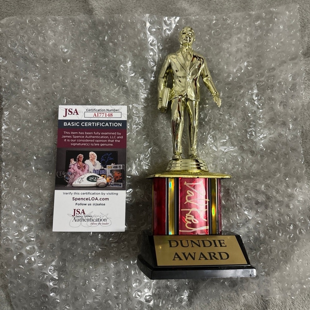 David Koechner Signed Dundee Award from The Office Todd Packer JSA